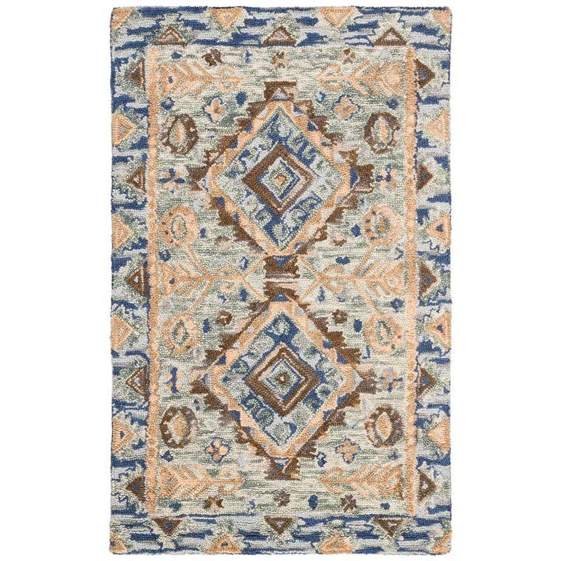 Aspen APN504 Hand Tufted Area Rug - Blue/Beige - 4'x6' - Safavieh.