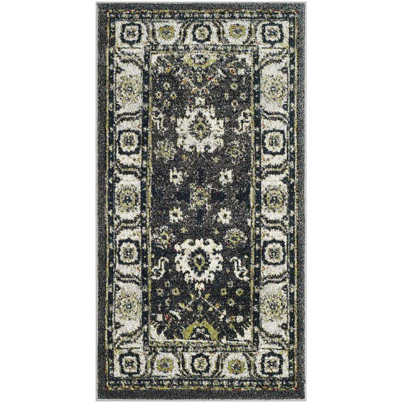 Vintage Hamadan VTH214 Power Loomed Indoor Accent Rug - Dark Grey/Ivory - 2'7"x5' - Safavieh