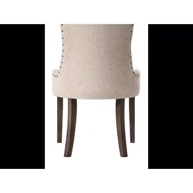 22" Farren Accent Chair Orange Velvet/Espresso Finish - Acme Furniture: Tufted, Nailhead Trim, Linen Upholstery, Wood Frame