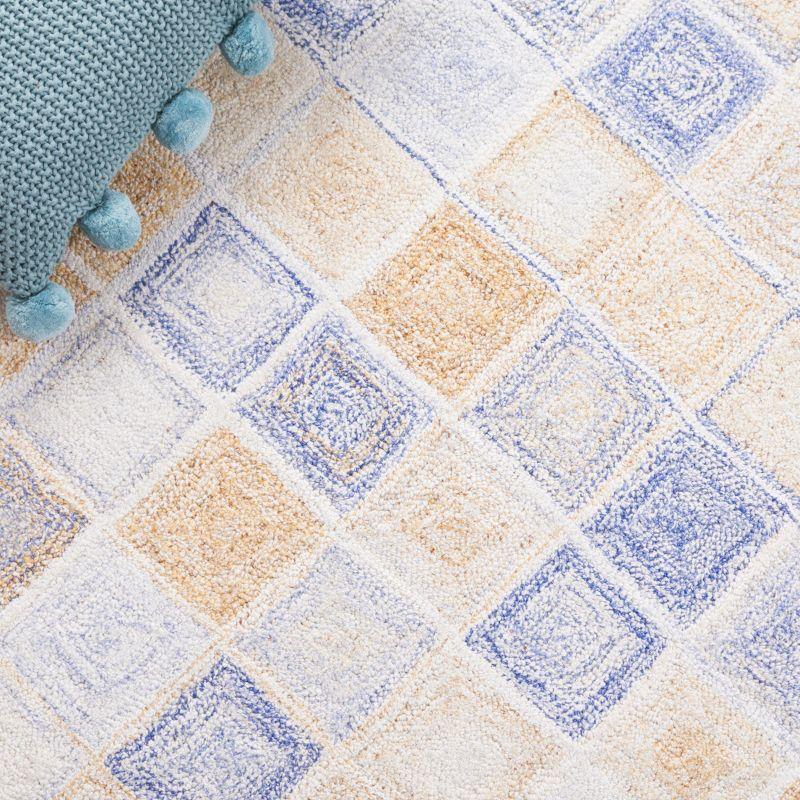 Abstract ABT212 Handmade Tufted Area Rug - Blue/Grey - 5'-0" x 8'-0" - Safavieh