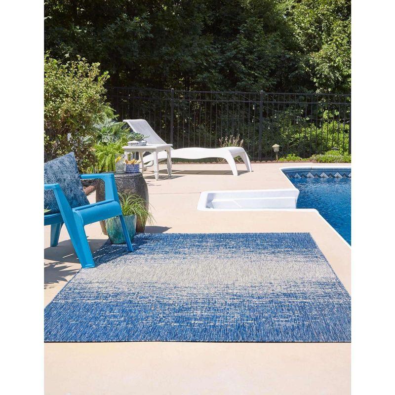 Unique Loom 6' 1 x 9' 0 Rectangle Indoor/Outdoor Modern Blue Area Rug