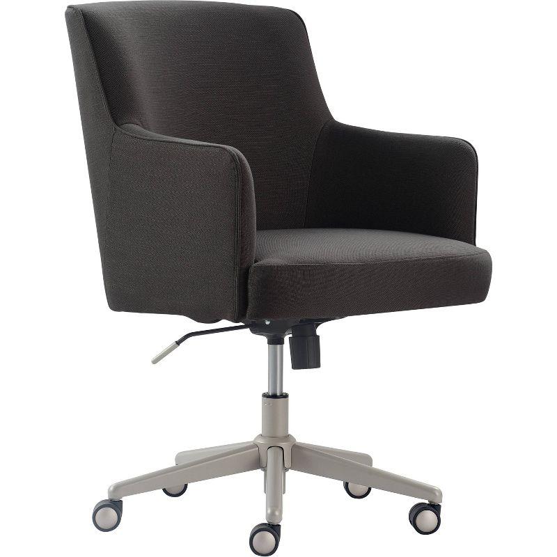 Gray High Back Leather and Fabric Executive Swivel Chair