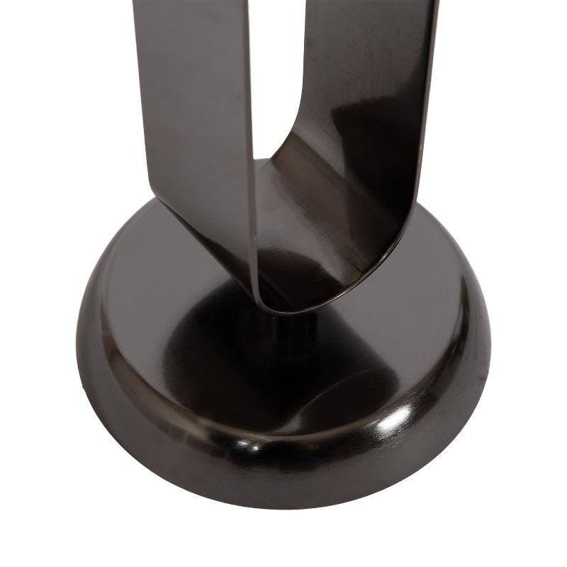 Kate and Laurel Helio Glam Drink Table, 8x8x24, Pewter