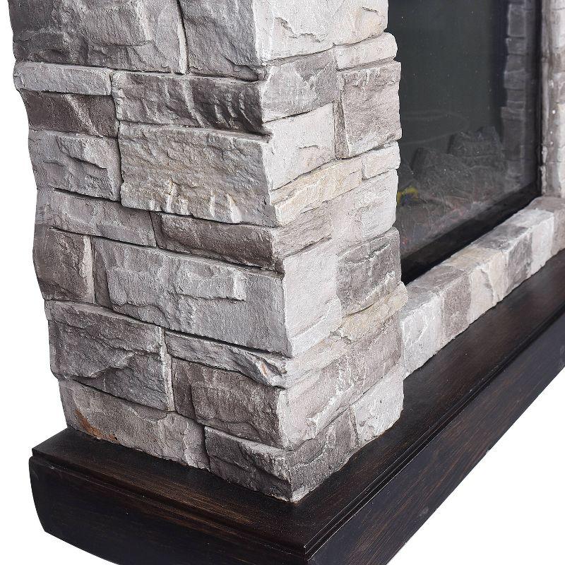 39" Freestanding Electric Fireplace Gray - Home Essentials