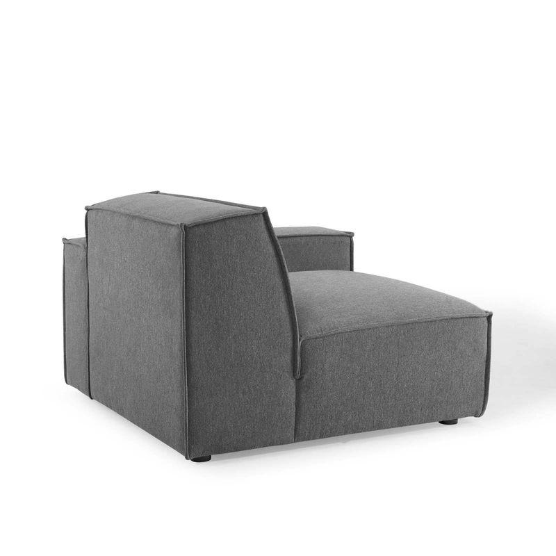 Charcoal Gray Minimalist Left-Arm Sectional Sofa Chair