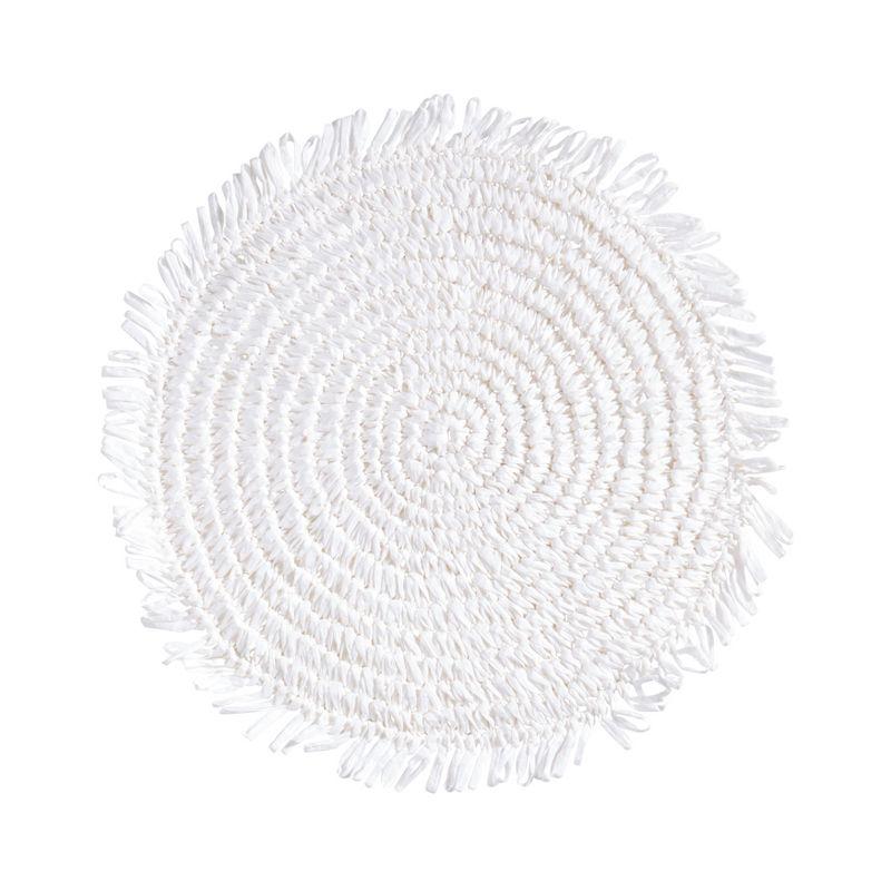 Kiri Collection 100% Paper Raffia No Pattern Round Placemat (Set of 4)