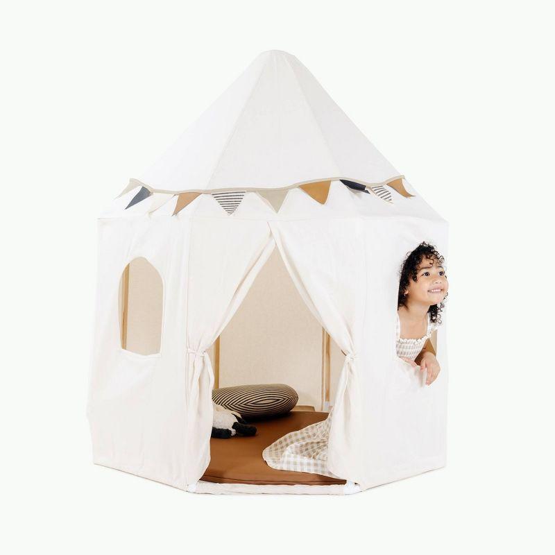 Ivory Canvas Kids Play Tent with Bunting