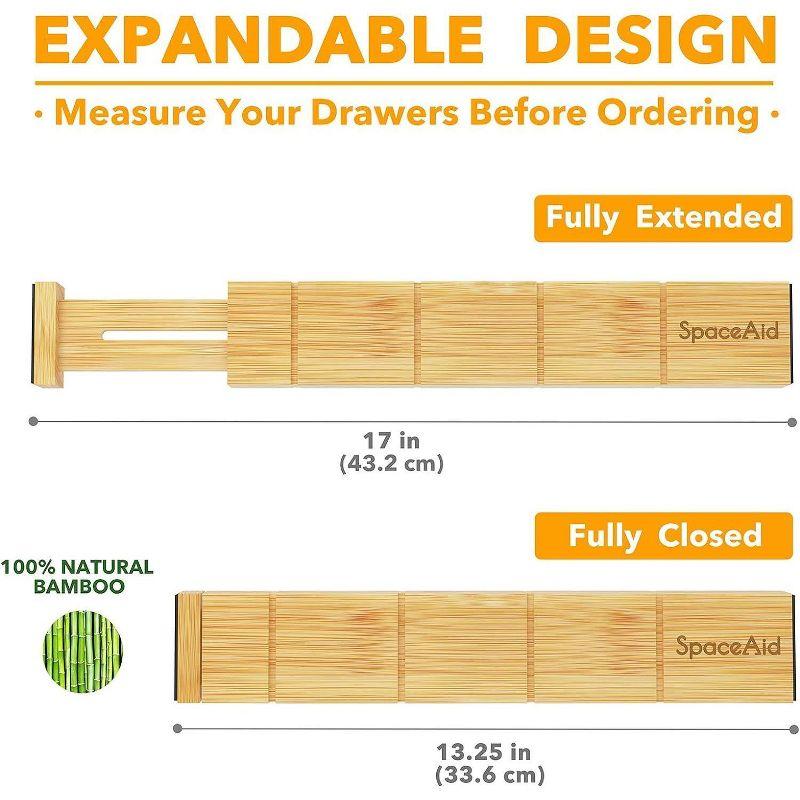 Expandable Bamboo Drawer Dividers with Labels and Inserts