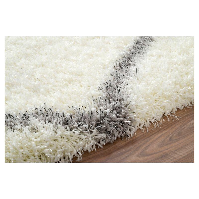 Cobblestone Diamond Shag Area Rug 5'3" x 7'6" Synthetic Gray