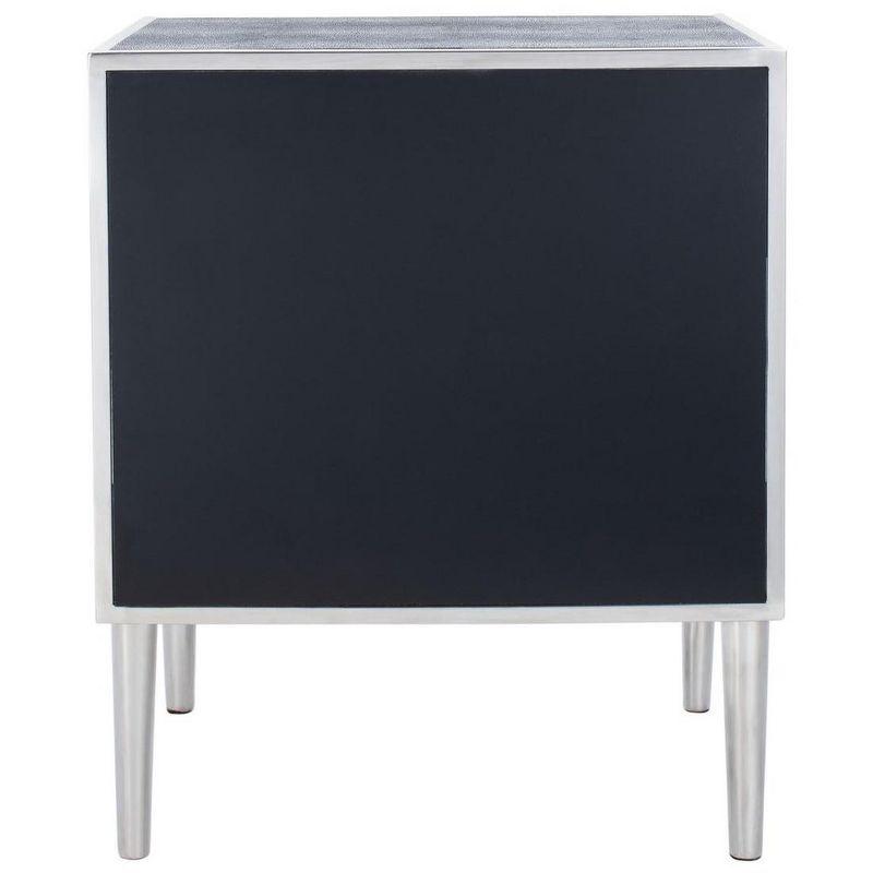 Tammy 1 Drawer Faux Shagreen Nightstand - BLACK/SILVER - Safavieh.