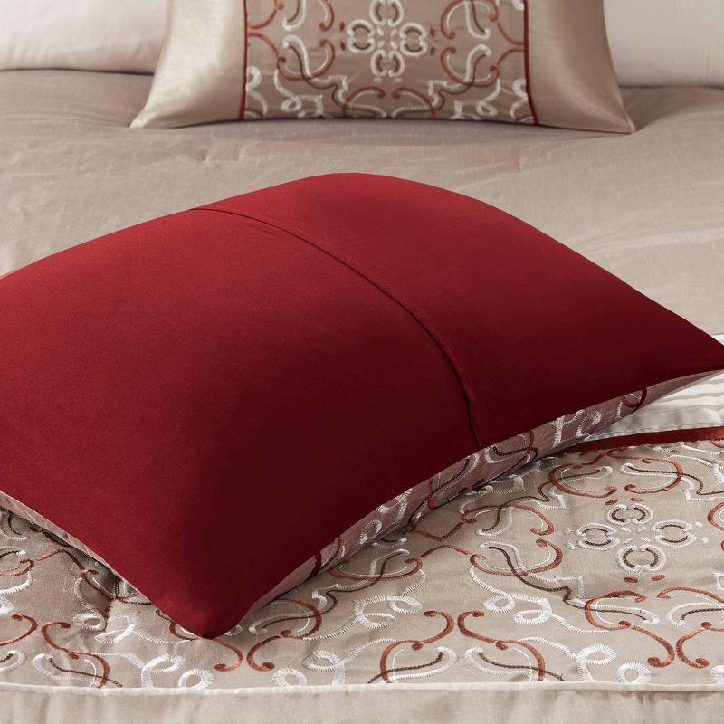 Jelena Red Microfiber Queen 24-Piece Bedspread Set