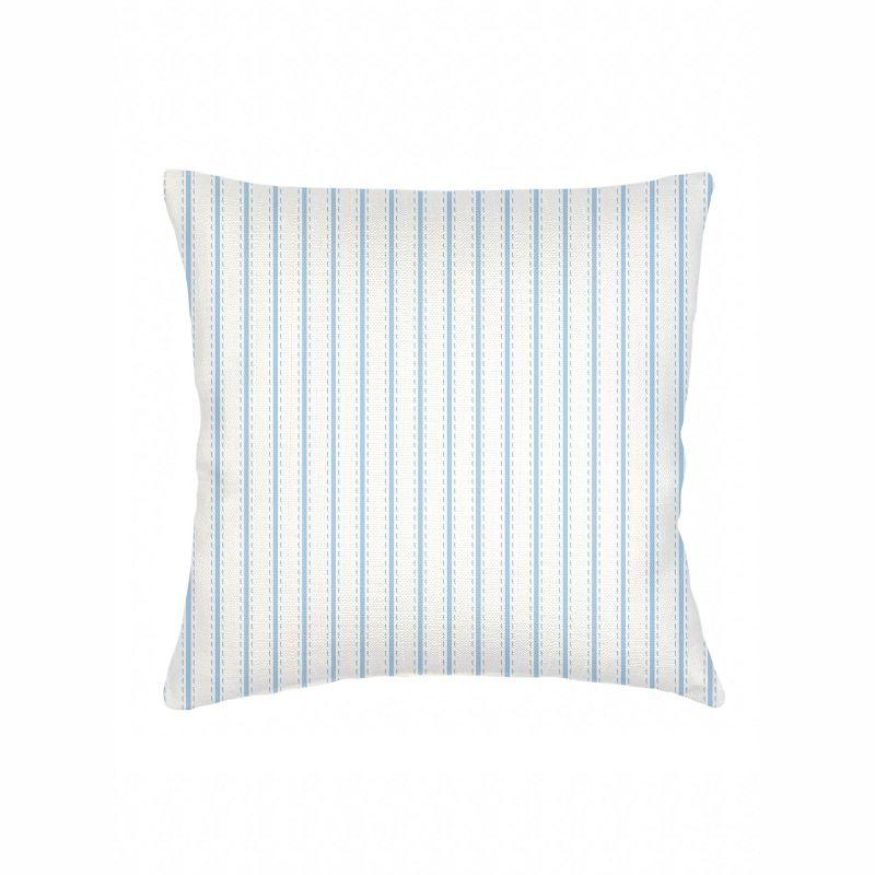 Blue and White French Stripe Linen Throw Pillow 20x20