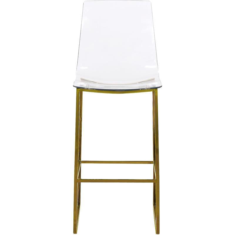 Meridian Furniture Lumen Gold Metal/Lucite Polycarbonate Stool