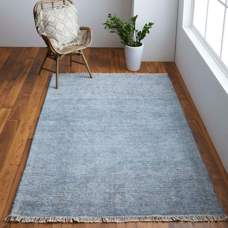 Caldwell Handwoven Blue Wool & Viscose 5' x 7' Area Rug