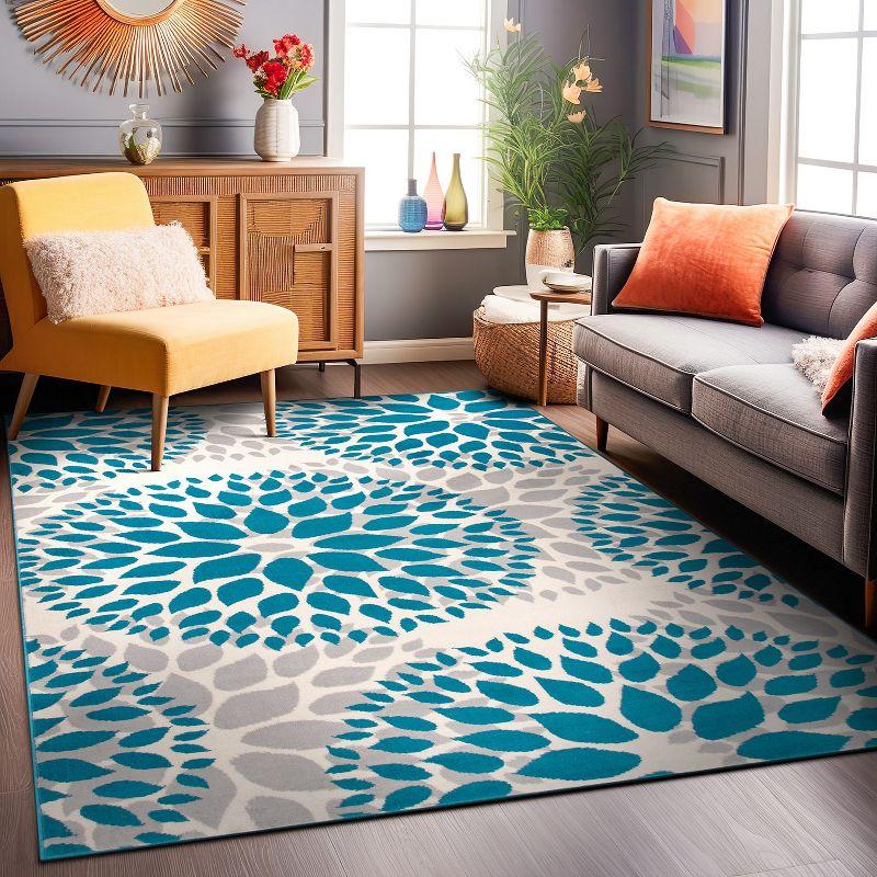 World Rug Gallery Modern Floral Circles Area Rug