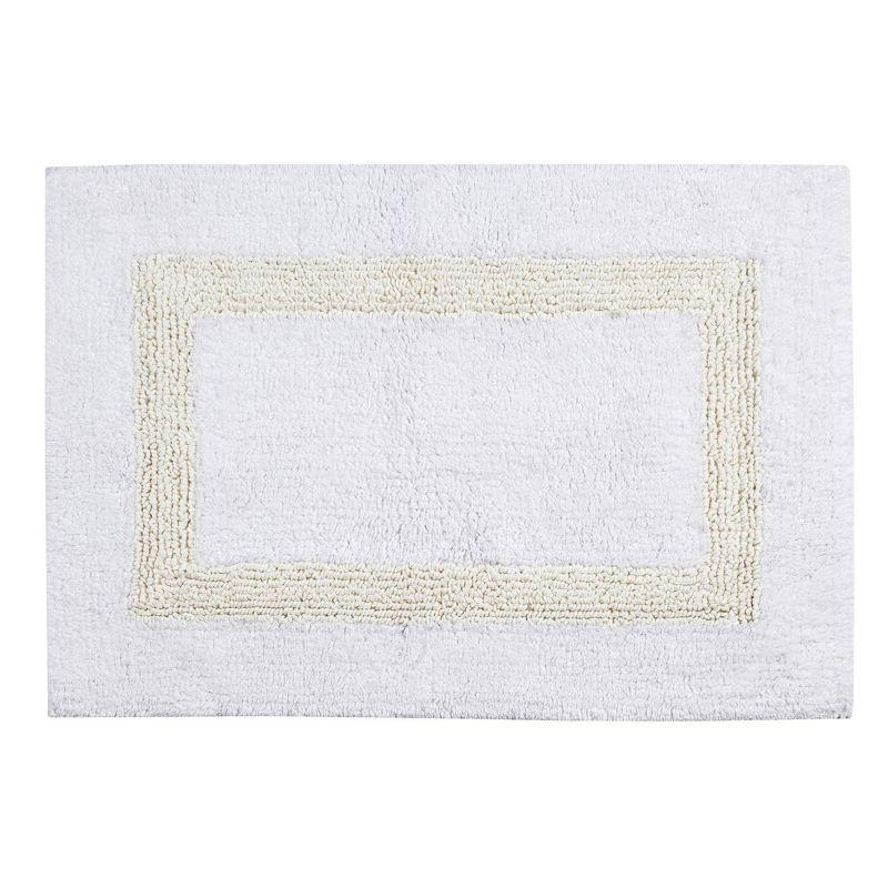 21"x34" Hotel Collection Bath Rug White/Ivory - Better Trends: Cotton Tufted, Machine Washable