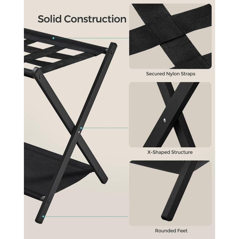 Folding Luggage Rack with Shelf Travel Suitcase