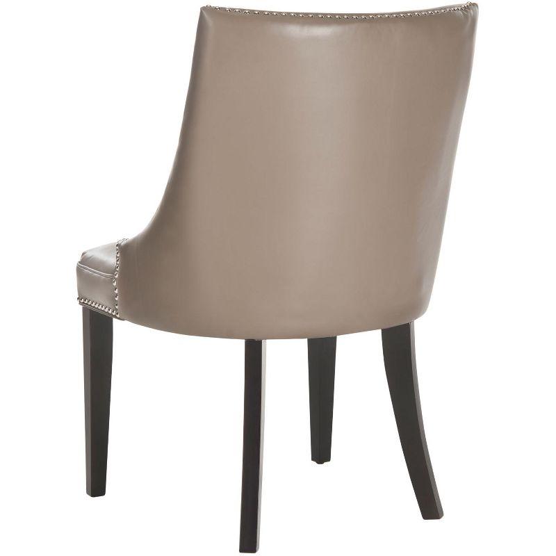 Espresso Birchwood Parsons Side Chair in Clay with Silver Nailhead Trim