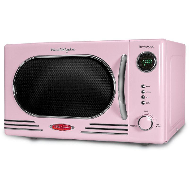 Nostalgia Retro Countertop Microwave 1.1 Cu Ft & 1000 Watt NRMO11PK6A