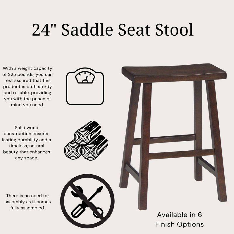 24" Saddleseat Counter Stool (Distressed Walnut)