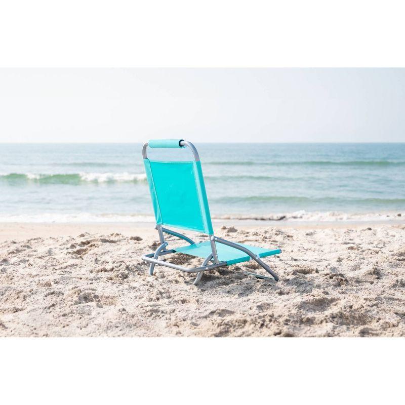 Caribbean Joe Low Steel Outdoor Portable Beach Chair - Teal