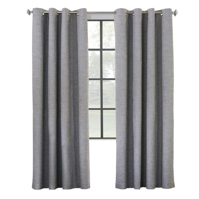 Commonwealth Maya Grommet Curtain Panel Window Dressing - 52"x63", Grey