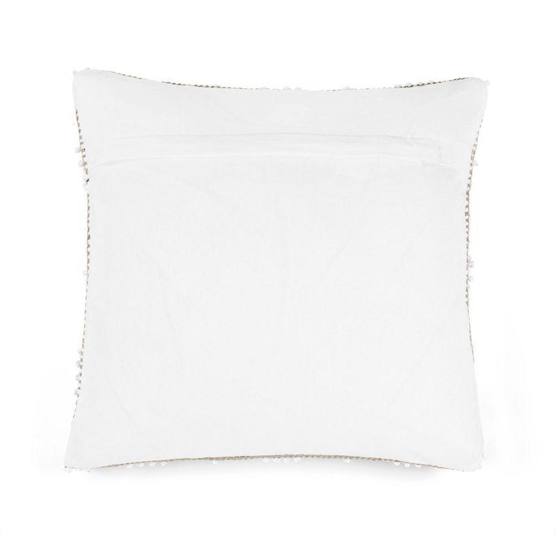 20"x20" Neutral Diamond Textured Cotton-Poly Throw Pillow Cover