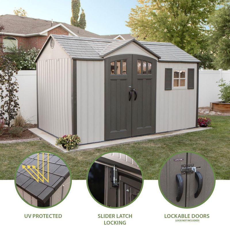 Lifetime Lifetime 12.5 Ft. x 8 Ft. High-Density Polyethylene (Plastic) Outdoor Storage Shed with Steel-Reinforced Construction