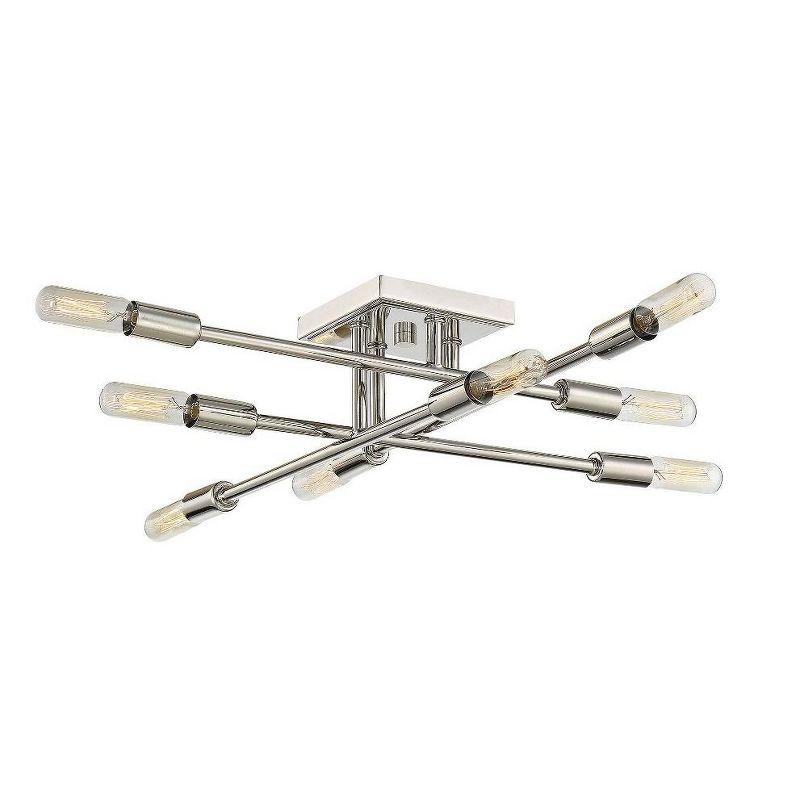 Lyrique Polished Nickel 8-Light Semi-Flush Ceiling Mount