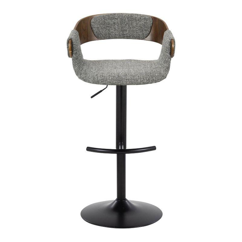 Set of 2 Elisa Adjustable Barstools Walnut/Gray - LumiSource: Mid-Century, Swivel, Footrest, 250lb Capacity