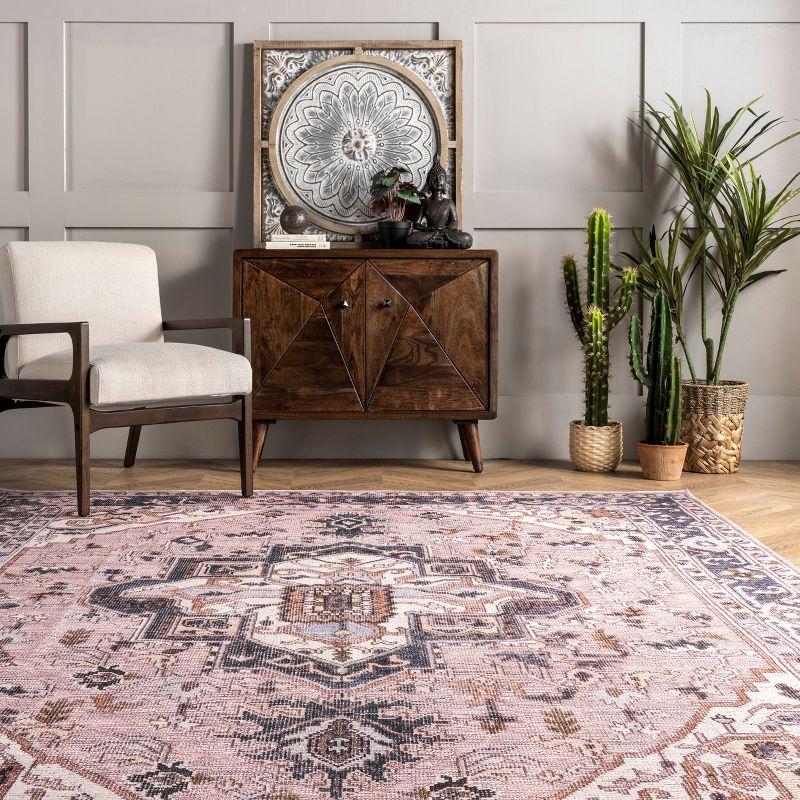 Nuloom Sasha Machine Washable Medallion Indoor Area Rug