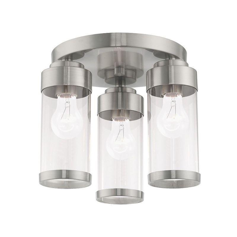 Livex Lighting Hillcrest 3 - Light Flush Mount in  Brushed Nickel