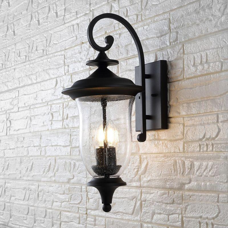 Dowell Outdoor Wall Sconce Lights (Set of 2) - Black - Safavieh.