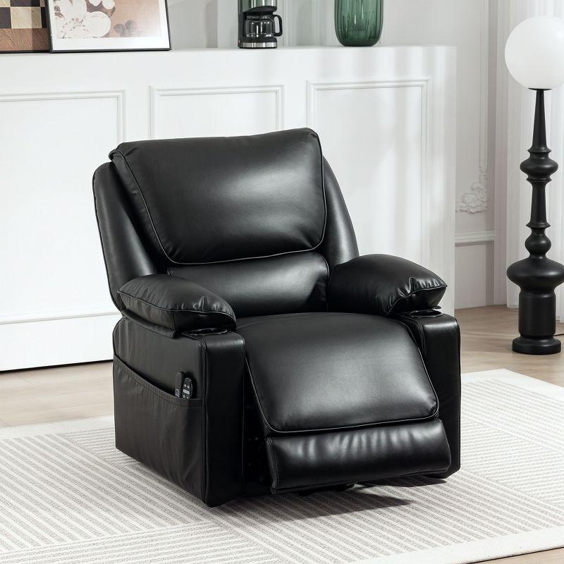 HOMCOM Power Lift Recliner Chair, Electric Heated Massage Reclining Chair with Remote, Side Pockets, Pocket Spring, Black