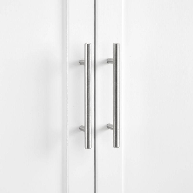 Savannah Tall Pantry White - Crosley: Shaker-Style Doors, 6 Adjustable Shelves, MDF Wood