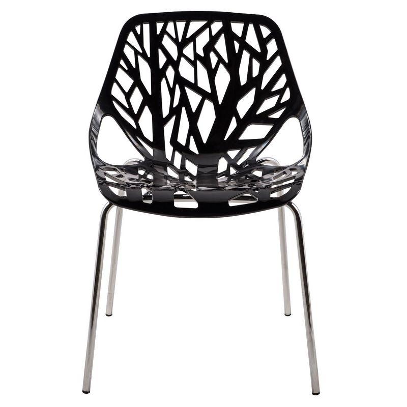 LeisureMod Asbury Stackable Dining Chair, Set of 4 - Black