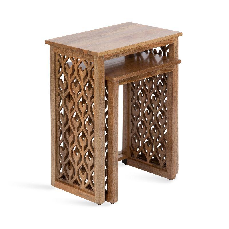 Kate and Laurel Karni Wooden Nesting Tables, 2 Piece, Natural