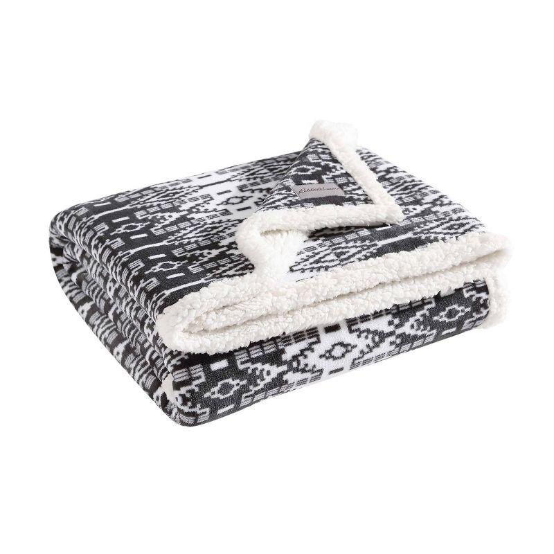 Eddie Bauer Printed Plush Fleece/Sherpa Throw Blankets