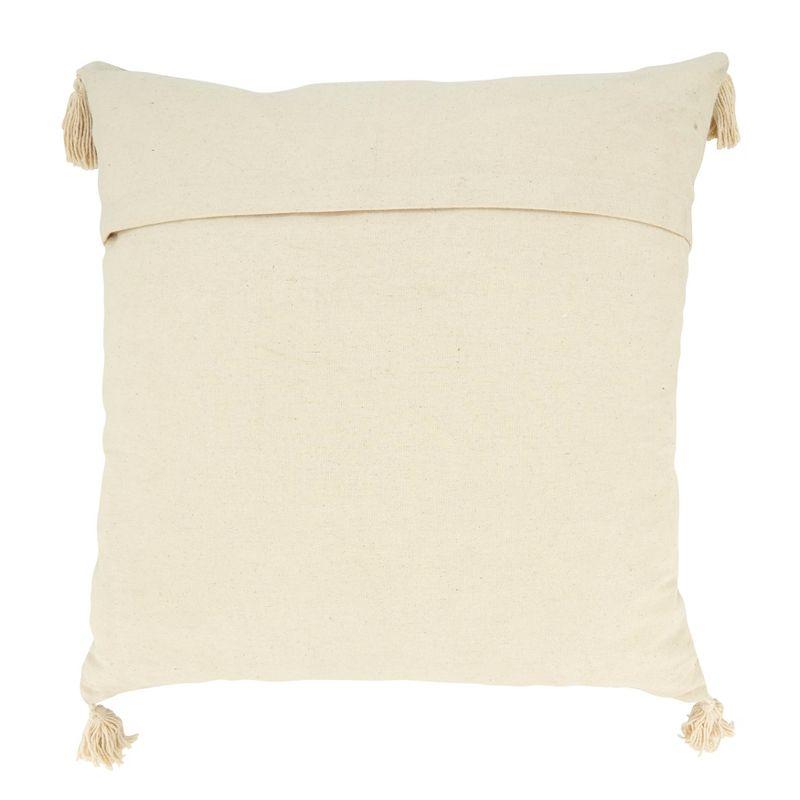 Saro Gianni Collection Tassels Cotton Throw Pillow