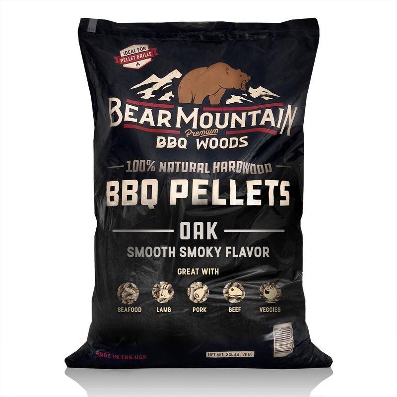 Bear Mountain BBQ Premium All Natural Oak Wood Smoker Pellets for Smoker Grill, Outdoor Gas, Charcoal, and Electric Grill, 40 Pounds (2 Pack)