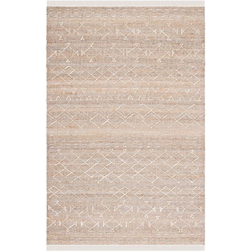 Handmade Ivory Cotton Round Non-slip Rug, 3' x 5'