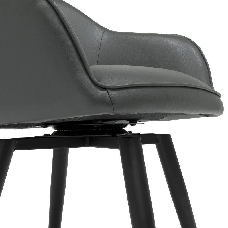 Dome Swivel Office/Dining/Guest Accent Chair with Arms Blended Leather Smoke Gray - Studio Designs Home: Metal Frame, Bonded Leather Upholstery