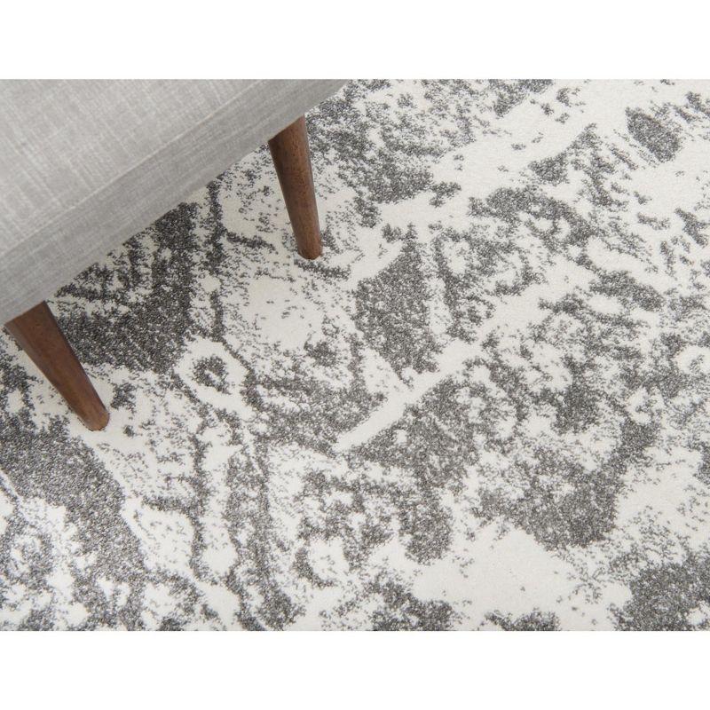 Unique Loom Rosso Collection Area Rug - Piazza (5' 1" x 8' Rectangle Light Gray/Ivory)