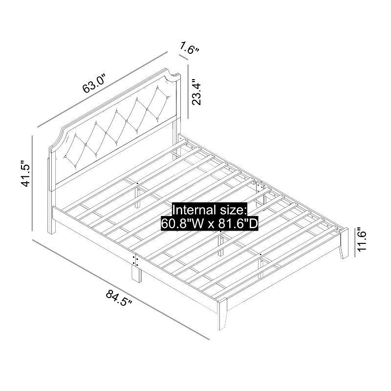 Galano Annifer Upholstered Queen Platform Bed With Headboard