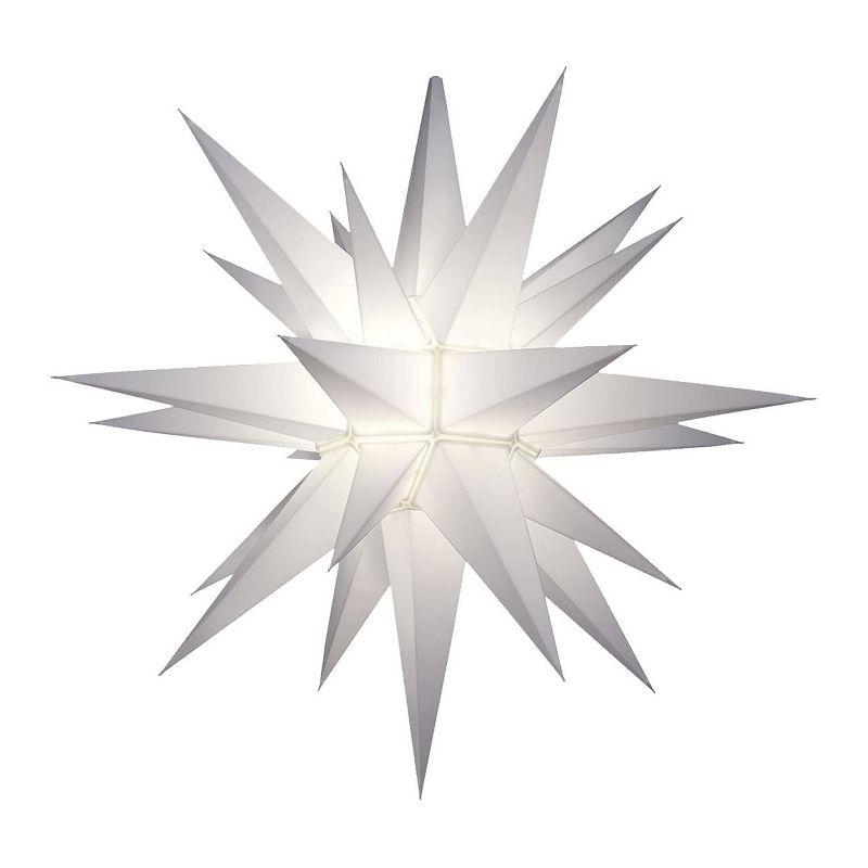 Keystone Holiday Outdoor 21 Inch Diameter Illuminated Prelit LED Christmas Advent Star Light Holiday Decoration w/ Twist & Lock Design, White
