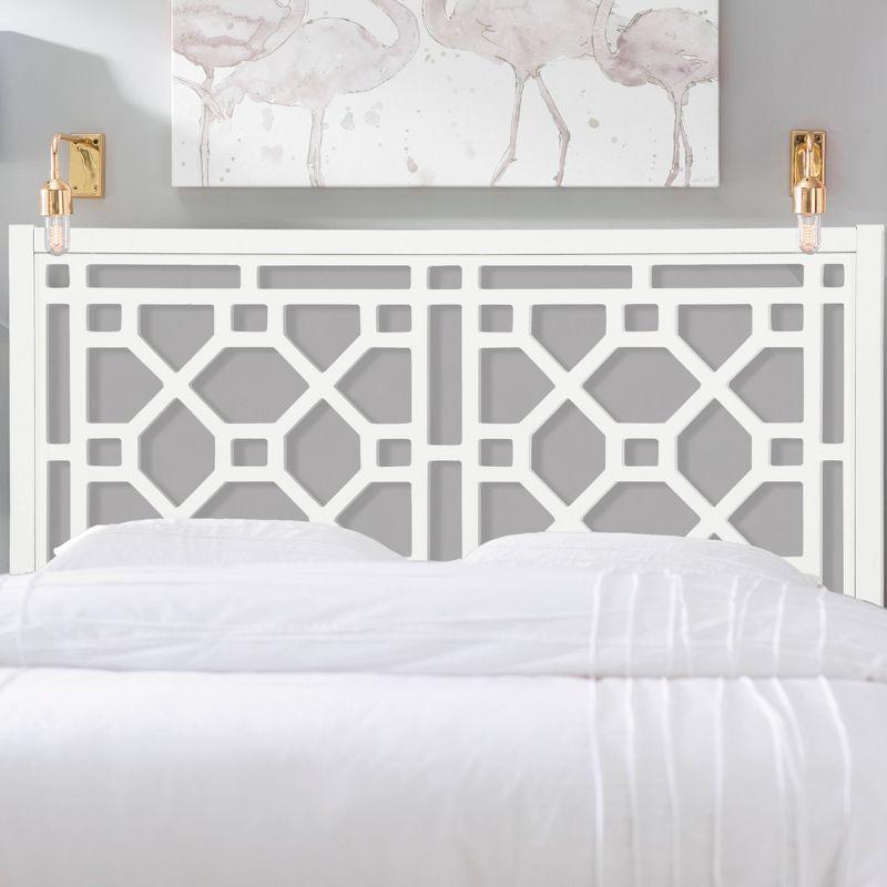 Comfort Pointe Full/Queen Thomas Headboard White: Chippendale Style, Poplar Wood, Painted Finish, Adjustable Height