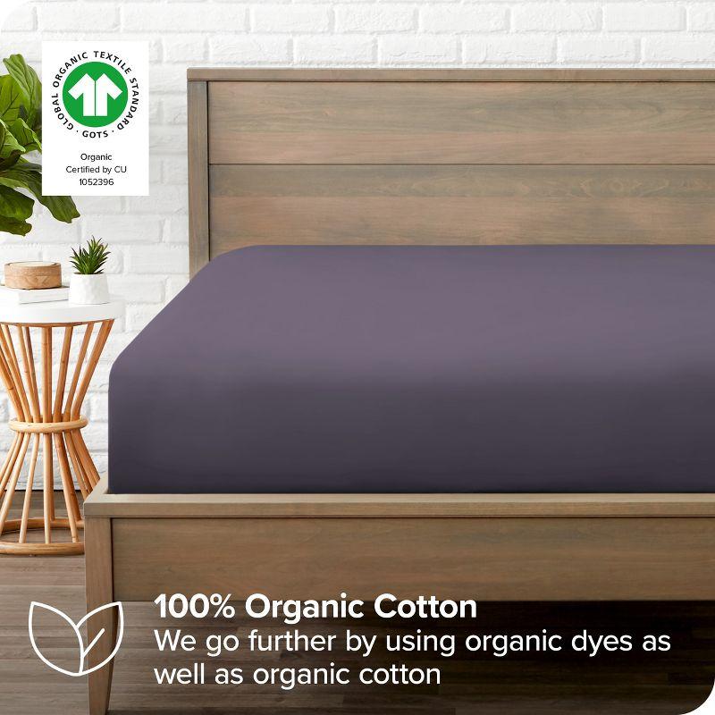 Bare Home Organic Sateen Machine Woven Fitted Sheet