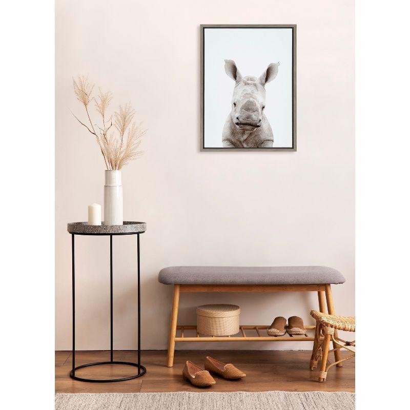 18" x 24" Sylvie Animal Studio Baby Rhino Framed Canvas by Amy Peterson - Kate & Laurel All Things Decor