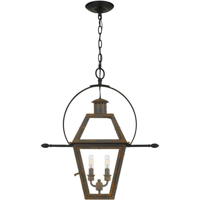 Quoizel 23.5" Industrial Bronze Outdoor Pendant with Clear Glass