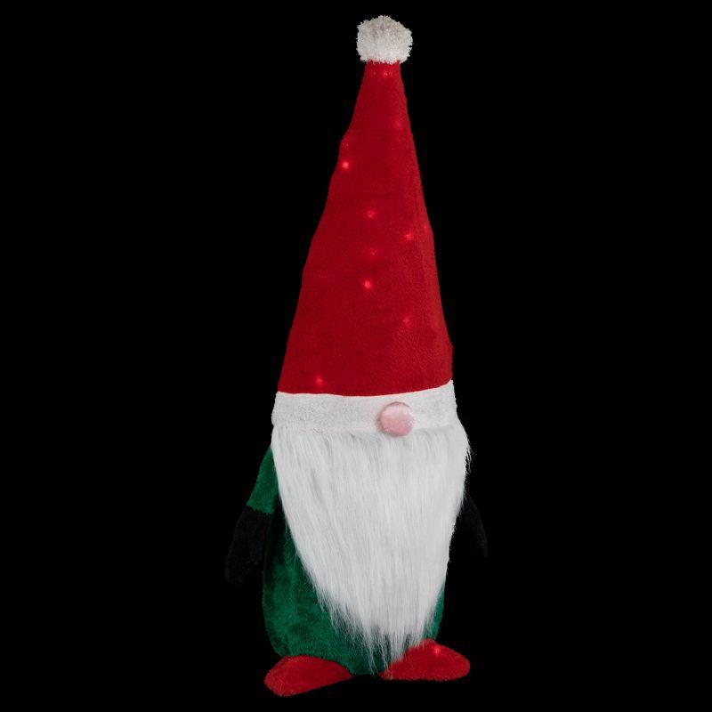 Lighted Red and Green Christmas Gnome Yard Decoration 35-inch